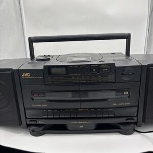 Vintage JVC  am / fm radio CD Dual cassette  Player Boombox TESTED Working!